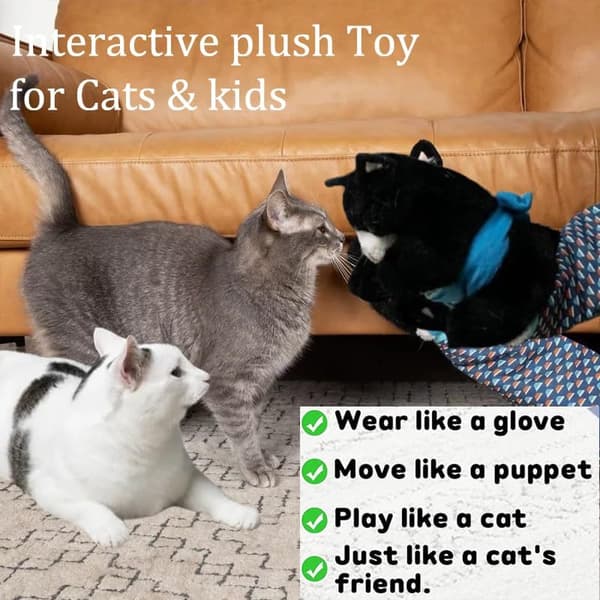 Cat Toy Play Glove for Cats - Soft & Safe Interactive Plush Toy B