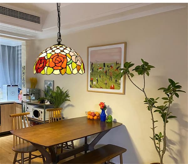 Färgad Glasdesign Hänglampa - Modern LED-krona för Vardagsrum Sovrum Restaurang Bar Hotell Style 2