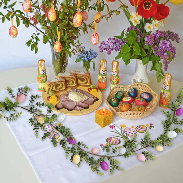 1/2-Pack Easter Garland 170 cm – Garland with Easter Eggs for Easter Decoration, Kitchen, Wall & Easter Party 2-Pack