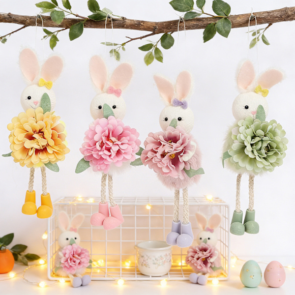 1/4-Pack Easter Decoration Easter Bunny Figurine – Cute Rabbit Decoration for Table, Easter Tree & Home, Spring Easter Ornament Party Decor 4pcs