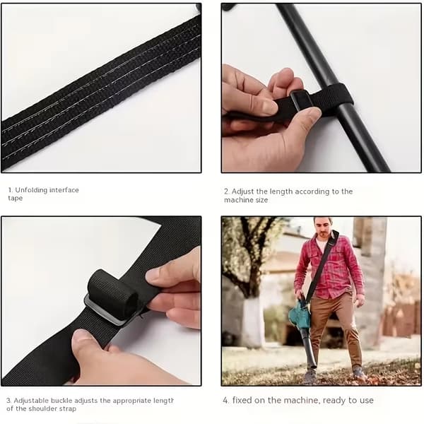 2-pak Justerbart Græsslåningsbælte – Ergonomiske Skulderstropper med Metalklips, Holdbart Materiale, Behagelig Pasform og Ryglæn