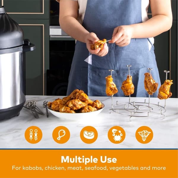 Grill-/Spydstativ i 304 rustfrit stål – Kompatibelt med airfryer 8QT