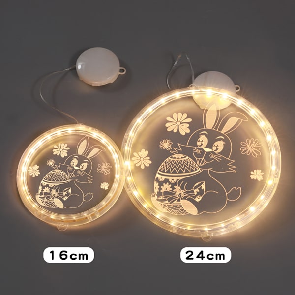 LED Easter Decoration Rabbit Egg Window Lamp – Hanging Easter Lighting for Windows, Home, Party & Decor Bunny-24cm