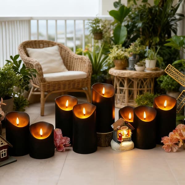 24-pack Black Flameless LED Candles with Remote Control, Timer, and Flickering Effect, Decorative Lights for Halloween and Christmas 24pcs