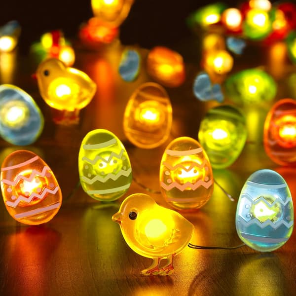Easter Decoration LED Light String Eggs and Chicks 20/30 LED – Battery-Powered Light Decoration for Home, Table & Party 3M 30LED
