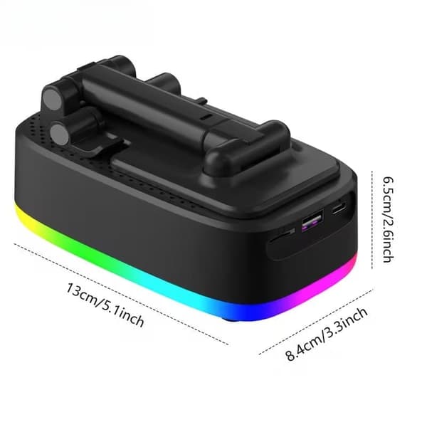 Wireless Bluetooth Speaker 6W, Compact Stereo with RGB Light, USB-C and Non-Slip Base
