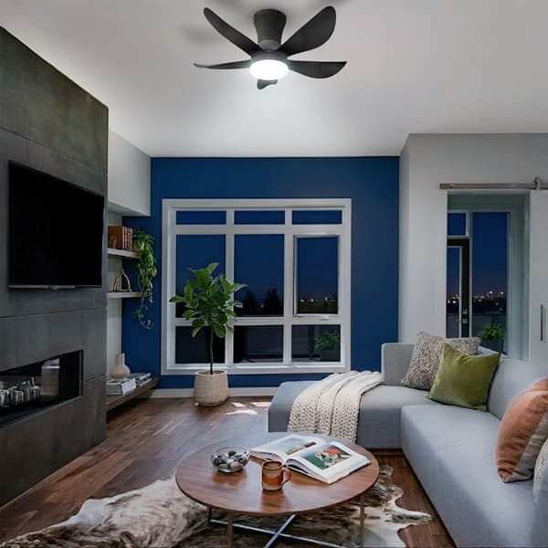 Ceiling Fan 30 Inch with Remote Control, Dimmable and Reversible Ceiling Fan with Quiet Operation for Bedroom White
