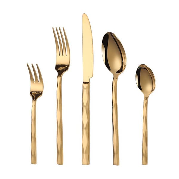 20-dele Luksus Bestiksæt i Rustfrit Stål, Spejlfinish, Elegant Bestik til Køkken, Bryllup & Reception