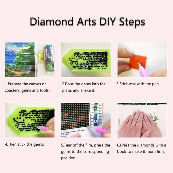 Diamond Painting 4-pak – 5D Diamantmaleri Årstidstræer Fuld Drill 30x40cm