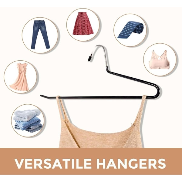 Galge/Byxhängare  i Metall, Klädhängare Platsbesparande Design, Garderob Organizer 5-Pack Black