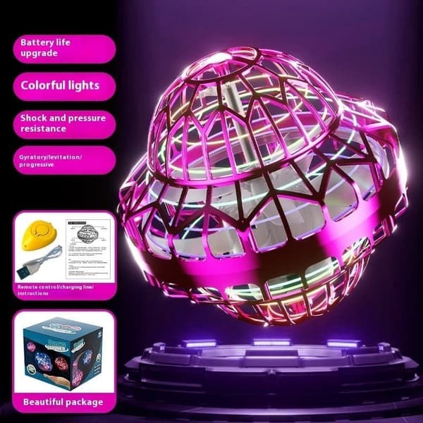 Flyvende Orb Bold – Mini Drone LED Legetøj med Boomerang-effekt Purple