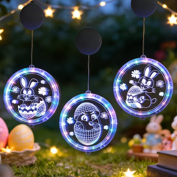 LED Easter Decoration Rabbit Egg Window Lamp – Hanging Easter Lighting for Windows, Home, Party & Decor Easter Egg-24cm