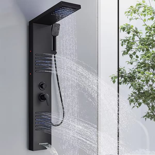 LED Vattenfall Duschkolonn - Hydromassage, Regnkaskad, Väggblandare, Badspa-system - Stil 3