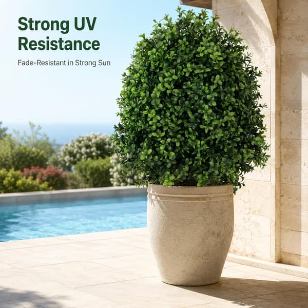 2-pak 65 cm kunstig buksbom-topiary - efterårsboligindretning - stil 1 Green 2 Pack