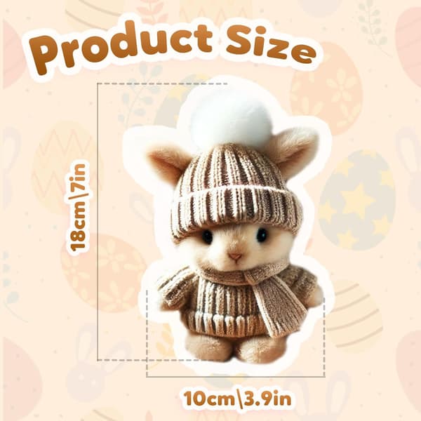 Mini Rabbit Plush in Box – Cute Easter Bunny, Perfect Easter Gift & Easter Decoration for Women and Men Blue