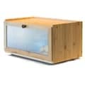 Bamboo Bread Box for Kitchen Counter - Spacious Rustic Style Bread Storage with Bamboo Lid and Window