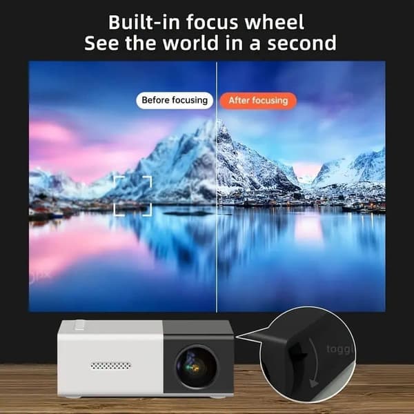 Mini Projektor 1080P HD med 3D Teknologi – USB/AV/IOS/Android Kompatibel