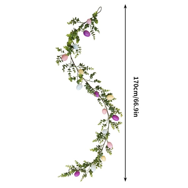 1/2-Pack Easter Garland 170 cm – Garland with Easter Eggs for Easter Decoration, Kitchen, Wall & Easter Party 1-Pack