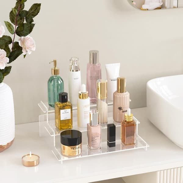 3-lags Akryl Display Stand - Gennemsigtig Cupcake Stand & Parfume Organizer