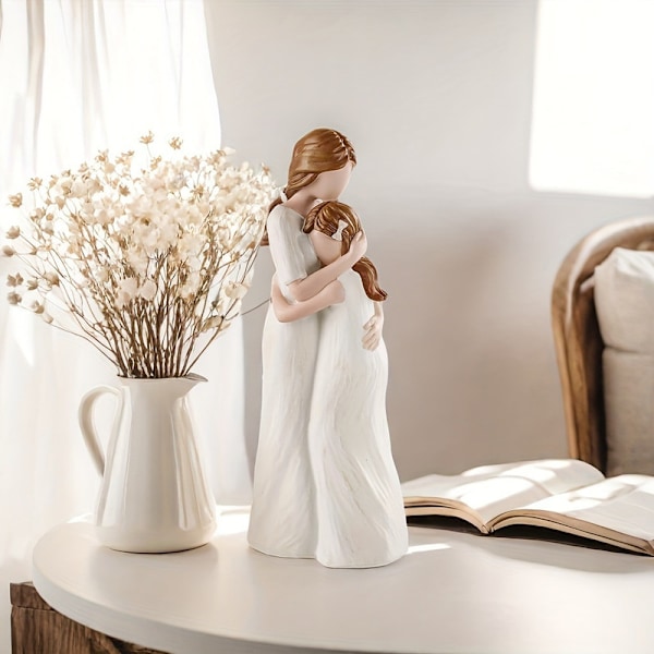 "Mamma och Dotter" Skulptur i Resin – Perfekt Present till Mors Dag, Födelsedag & Inredning