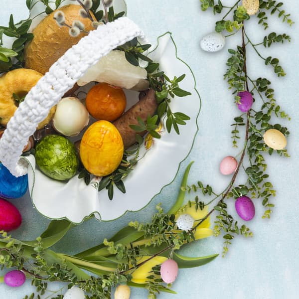 1/2-Pack Easter Garland 170 cm – Garland with Easter Eggs for Easter Decoration, Kitchen, Wall & Easter Party 2-Pack