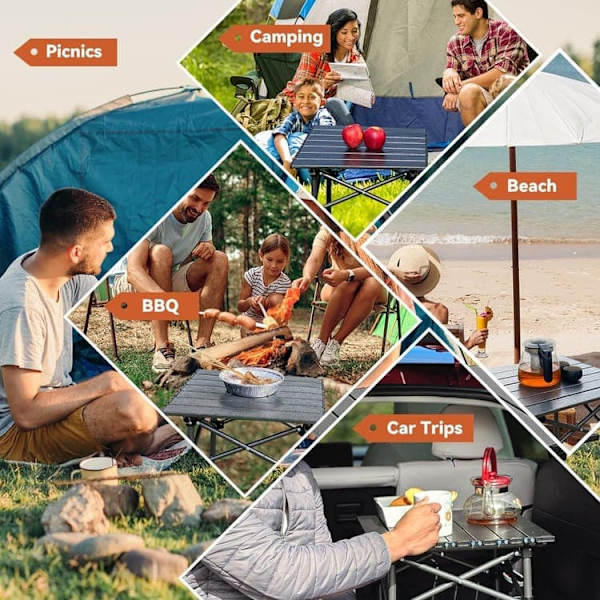 Foldable Camping Table - Lightweight & Portable Table for Camping, Picnic, and Outdoor Use Black