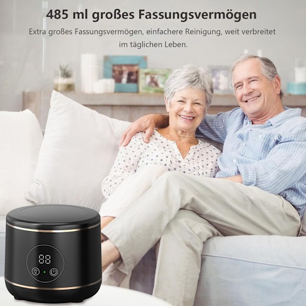 Ultraljudsrengörare med UV-lampa – Justerbara Lägen för Effektiv Rengöring, Perfekt för Hemmet svart