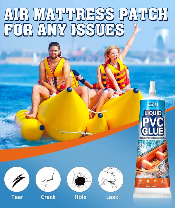 2 STK PVC Reparationslim, Vandtæt Klæbemiddel til Pool Liners, Oppusteligt Legetøj, Rør og Teltreparationer 100ml+50ml