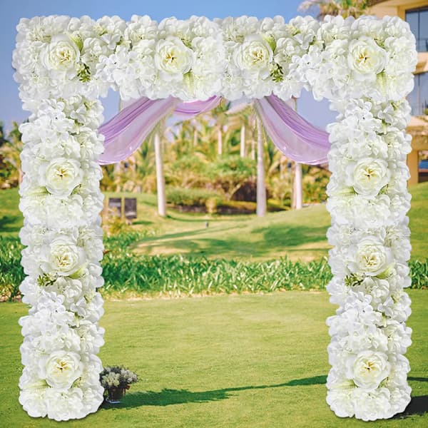 Bryllupsblomstdekoration Kunstig Silke til Formel Anledning Ceremoni Begivenhed Baggrund Dekoration Baggrund-Lyserød Light Pink