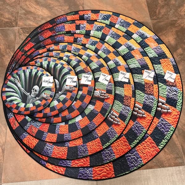 Halloweenmatta - Optisk Illusion Spöken & Skelett - 60x60cm Color-1 60*60cm