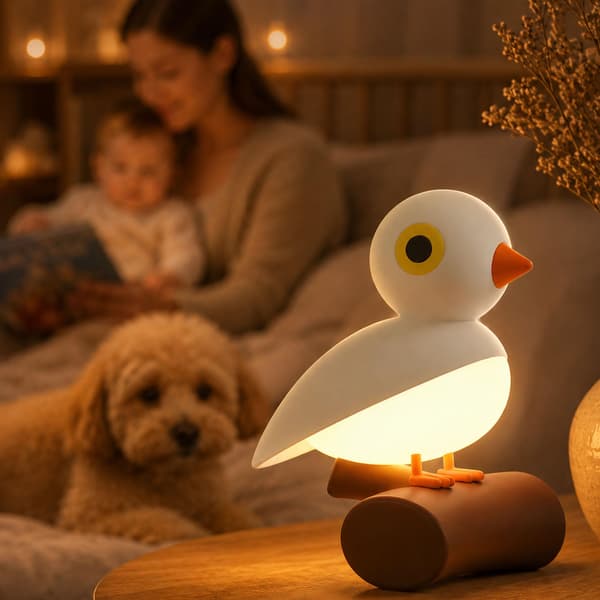 Genopladelig Fugle Vægnatlampe, Bevægelsessensor, Magnetisk Montering & Berøringskontrol White