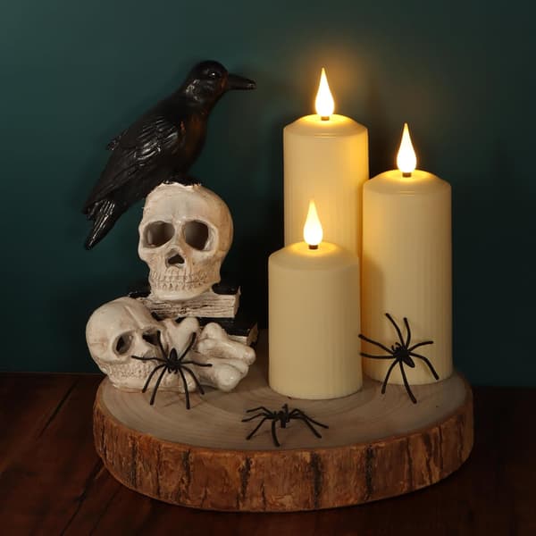 Flameless LED Pillar Candles, Rechargeable with Remote Control and Timer, Classic Design for Christmas and Halloween 6-S+M+L