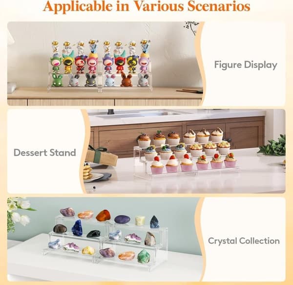 3-Tier Acrylic Display Stand - Clear Cupcake Stand & Perfume Organizer