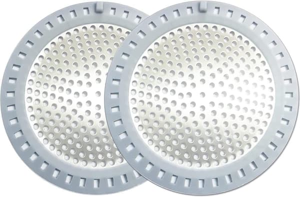 2-Pack Hårfångare för Duschavlopp 12 cm– Rostfritt Stål med Silikonkant