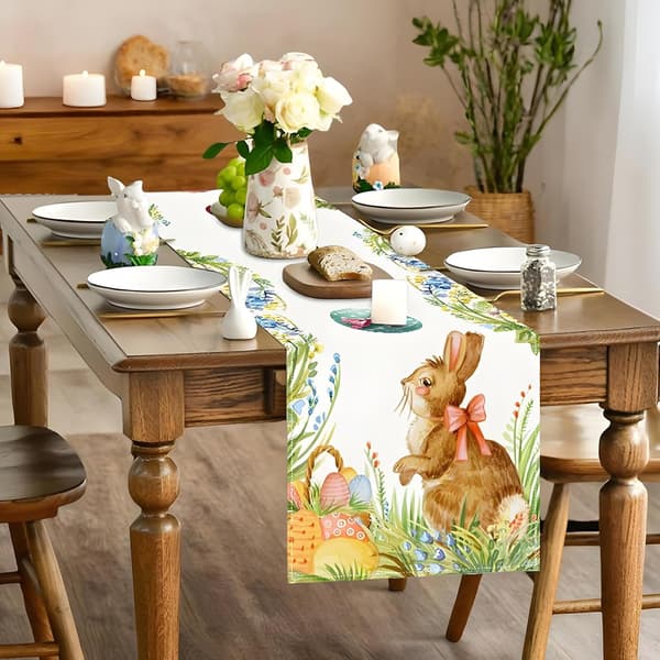 Easter Table Runner 33x183cm – Table Runner with Easter Eggs, Easter Decoration & Spring Decoration for Kitchen and Dining Room ZQ-340