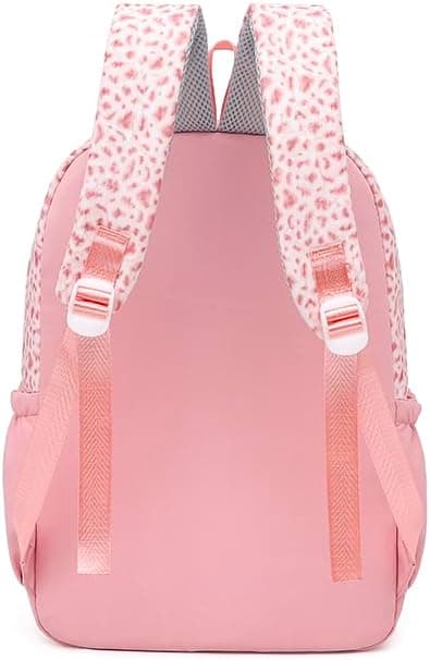 Leopard Print Backpack 3-in-1, Large Daypack with Insulated Lunch Bag and Storage Pouch Black