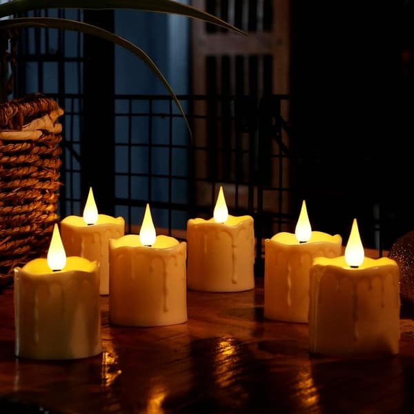 Rechargeable Flameless LED Candles, 6/12-pack with Flickering Flame, Remote Control and Timer for Home and Party
