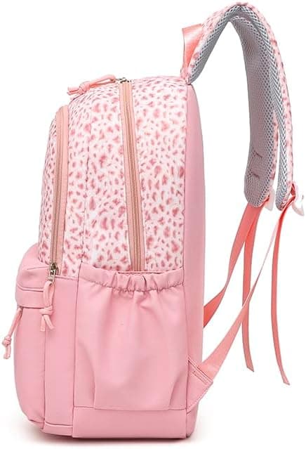 Leopard Print Backpack 3-in-1, Large Daypack with Insulated Lunch Bag and Storage Pouch Black