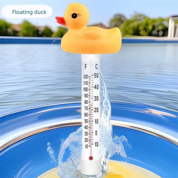 Stor flydende pooltermometer – Letlæselig, viser Fahrenheit & Celsius, til pools, spabade, saunabade & akvarier Yellow