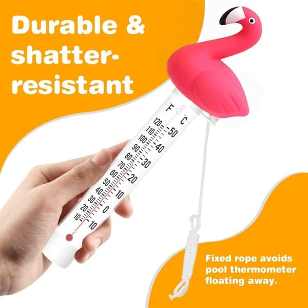 Stor flydende pooltermometer – Letlæselig, viser Fahrenheit & Celsius, til pools, spabade, saunabade & akvarier Red