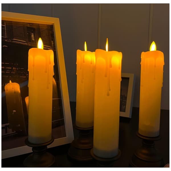 2-pack LED-ljus med rustik bas, romantisk dekoration för par, sovrum, hem, kärleksgåva och mysig middag Gold 29cm