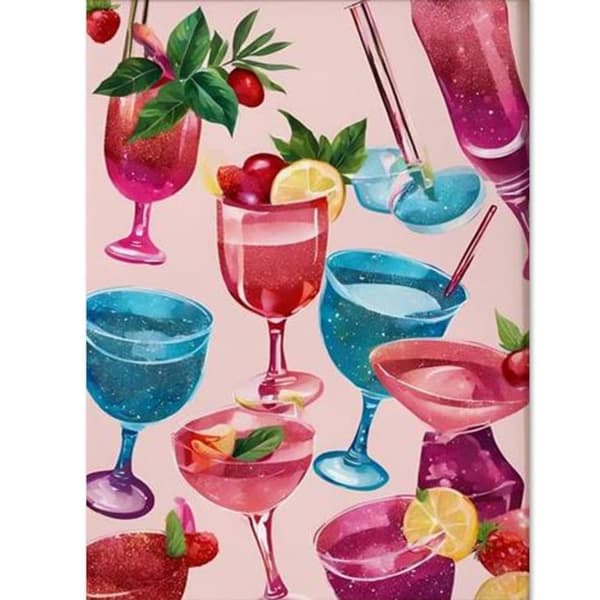 Diamond Painting - 5D DIY Diamantmålning, 30x40cm (Cocktaildesign)