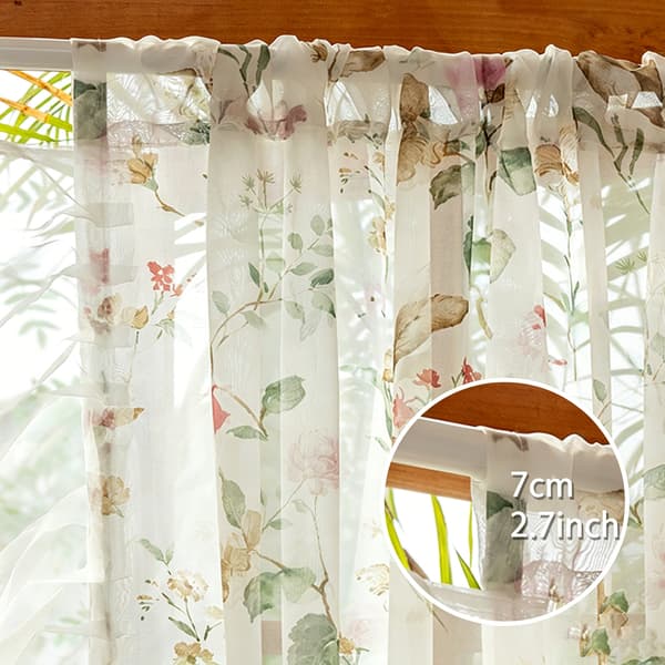 2-pack mörkläggningsgardiner - Kameliablommönster, kanaldesign för balkong sovrum - 132x274cm 132*274cm