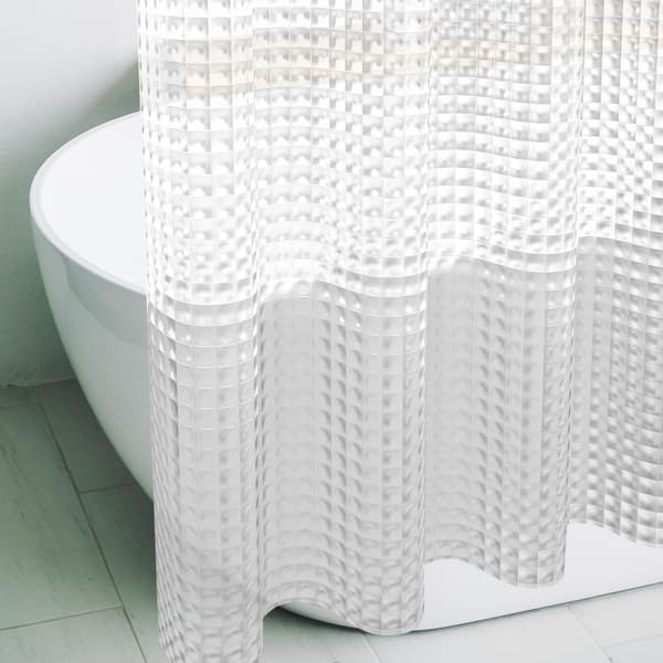 180x200cm 3D Klar Bruseforhængsforing - Rustfri Metaløjer & Magneter - Stil 1 Style 1