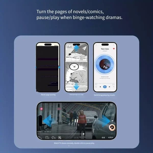 Bluetooth Fjernbetjening – Trådløs Sidevender & Fjernudløser til iPhone, Android & Tablets