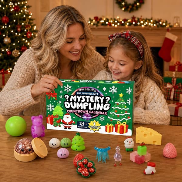 Julekalender 2026 Squishy Bao Bolle – 24 Dages Blind Box-Overraskelser, Bløde Stresslegetøj og Søde Figurer