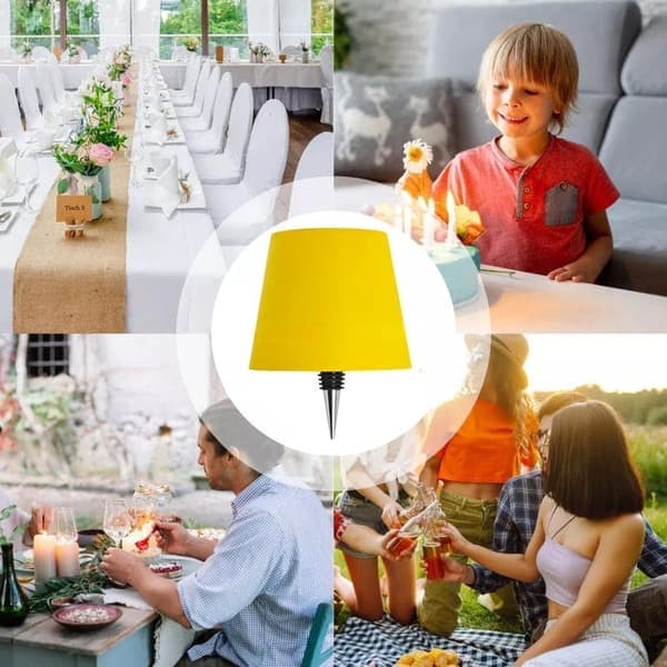 Ladattava lampunvarjostin pullolle Gul