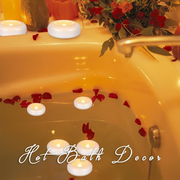 12/24/48-pack Floating LED Candles, Waterproof and Flameless with Warm White Flickering Flame for Pool, Wedding, and Table Decoration 24pcs