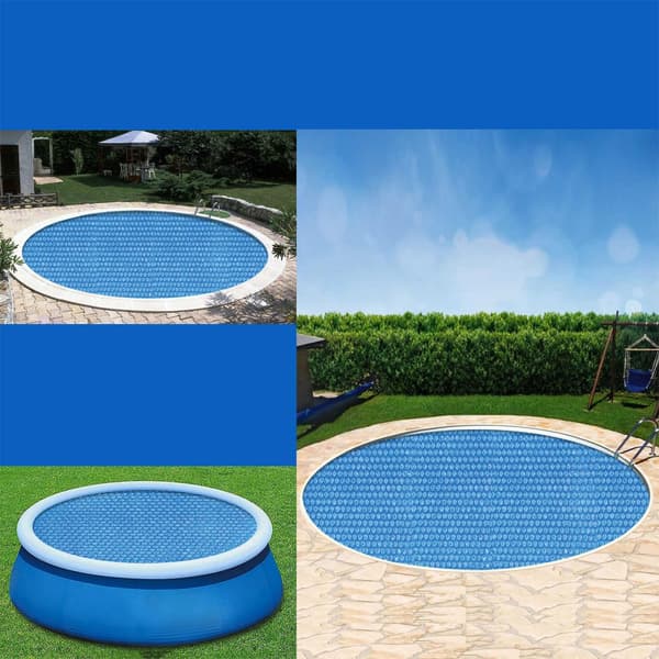Rund solpoolöverdrag - Isolerande bubbelduk för poolspa, solvärme, avdunstningsreduktion - 240 cm Round-240cm