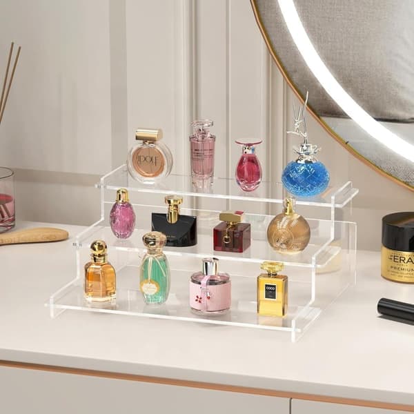 3-Tier Acrylic Display Stand - Clear Cupcake Stand & Perfume Organizer